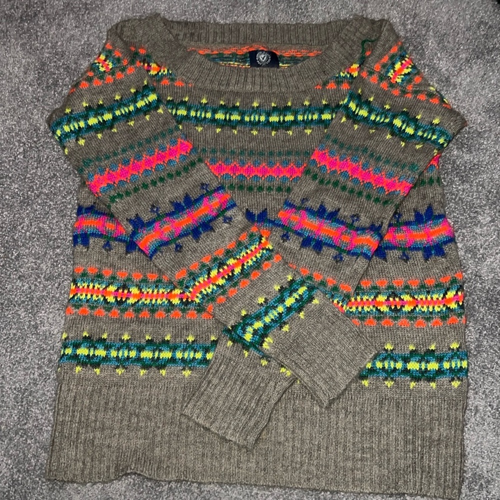 American eagle neon accent sweater size M